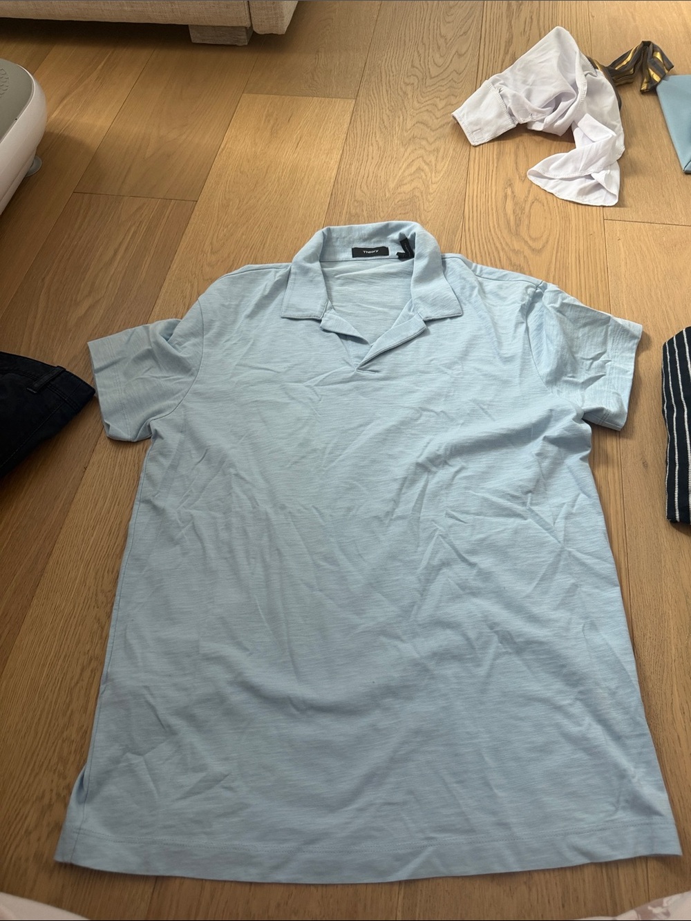 Theory Light Blue Short-Sleeve Polo